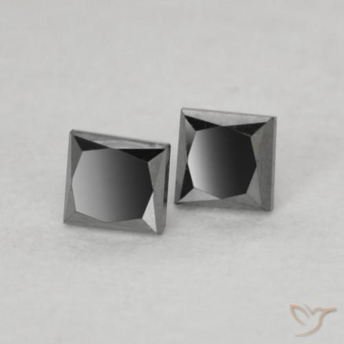 0.16ctw Natural Negro Diamante, Cuadrado, Opaco
