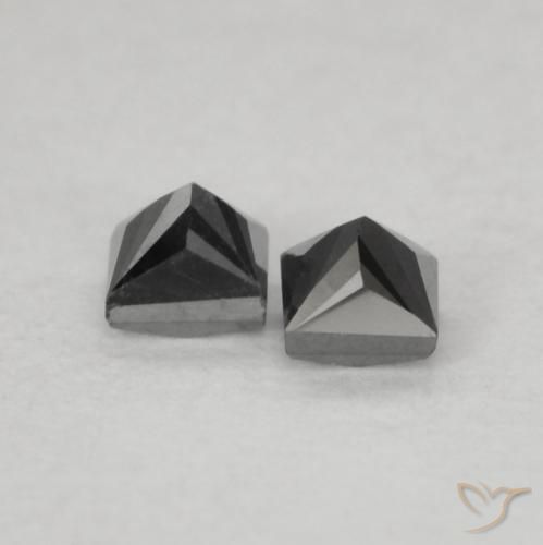 Gemas de Diamante Negro natural de 0.16 ct, Cuadrado, Opaco