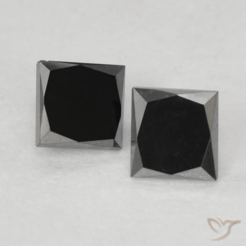 0.23ctw Natural Negro Diamante, Cuadrado, Opaco