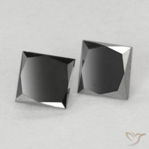 Gemas de Diamante Negro natural de 0.23 ct, Cuadrado, Opaco