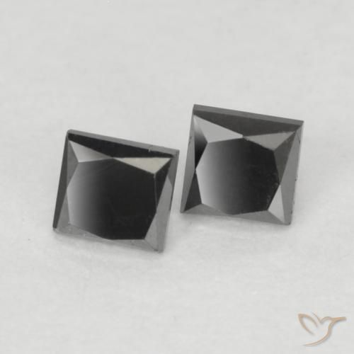 0.22ctw Natural Negro Diamante, Cuadrado, Opaco