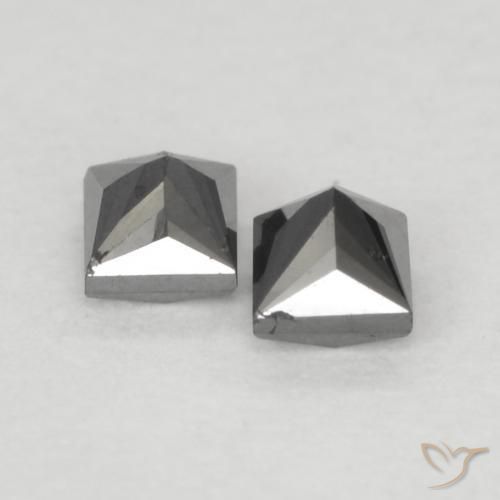 Gemas de Diamante Negro natural de 0.22 ct, Cuadrado, Opaco