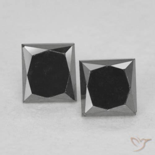 0.31ctw Natural Negro Diamante, Cuadrado, Opaco