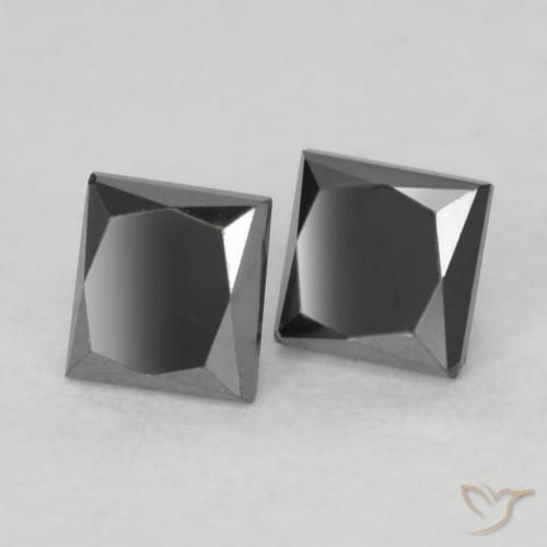 Gemas de Diamante Negro natural de 0.31 ct, Cuadrado, Opaco