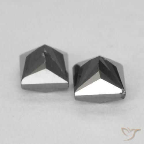 Gemas de Diamante Negro natural de 0.31 ct, Cuadrado, Opaco
