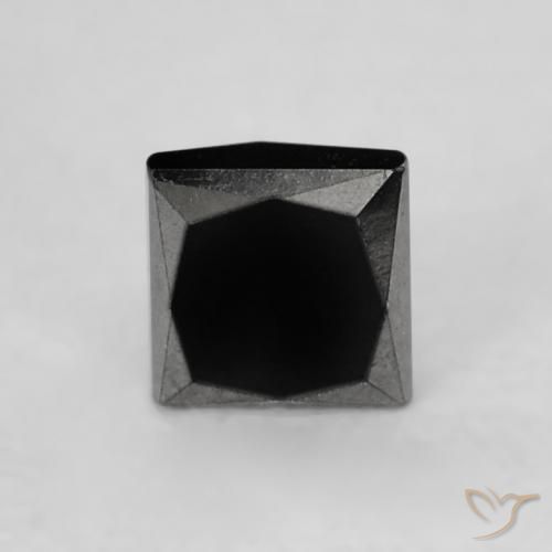 0.25ct Natural Negro Diamante, Cuadrado, Opaco