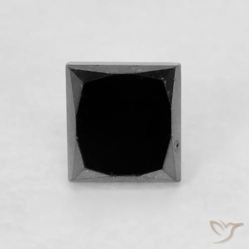 0.23ct Natural Negro Diamante, Cuadrado, Opaco