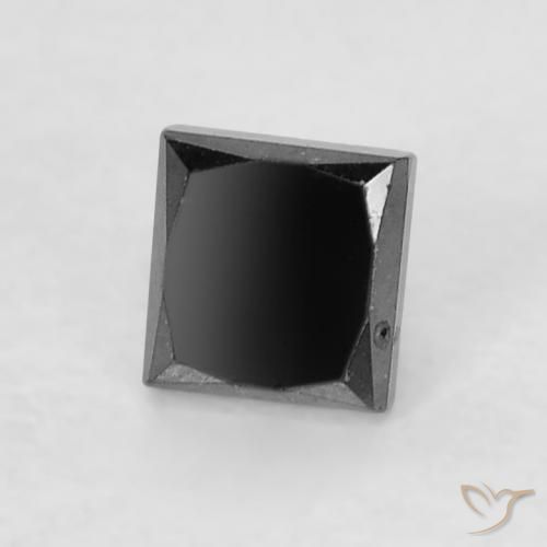 Diamante Negro natural de 0.23 ct, Cuadrado, Opaco