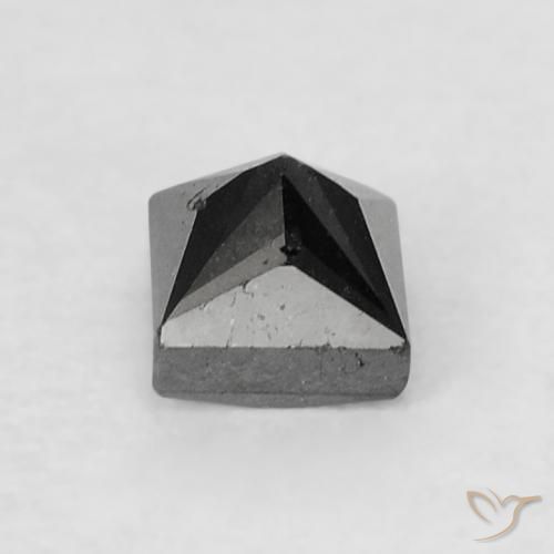 Diamante Negro natural de 0.23 ct, Cuadrado, Opaco