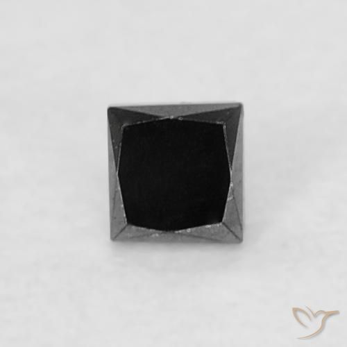 0.06ct Natural Negro Diamante, Cuadrado, Opaco