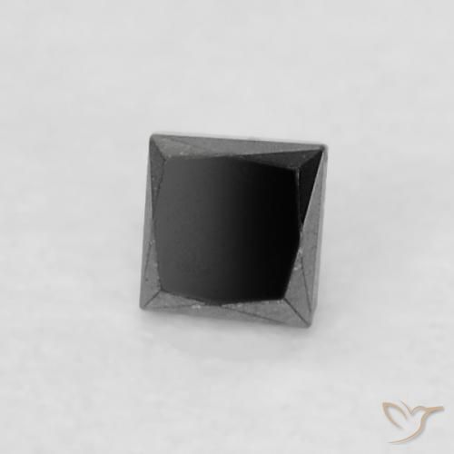 Diamante Negro natural de 0.06 ct, Cuadrado, Opaco