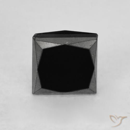 0.42ct Natural Negro Diamante, Cuadrado, Opaco