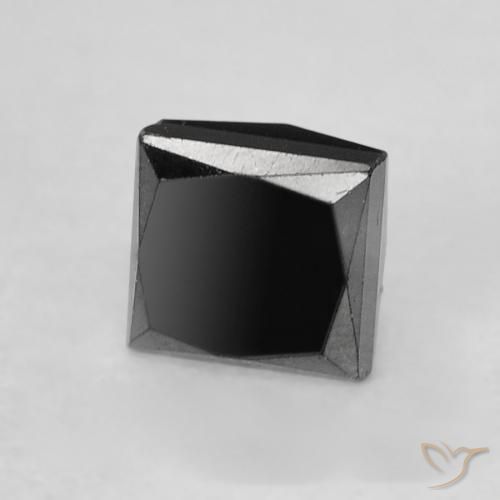 Diamante Negro natural de 0.42 ct, Cuadrado, Opaco