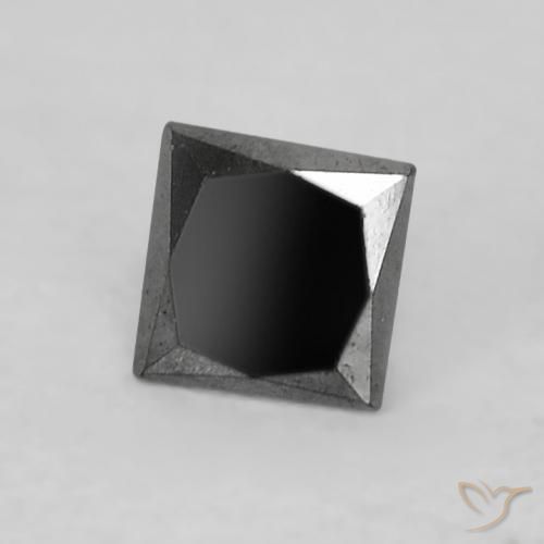 0.16ct Natural Negro Diamante, Cuadrado, Opaco