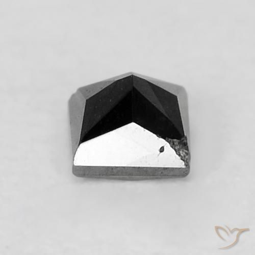 Diamante Negro natural de 0.16 ct, Cuadrado, Opaco