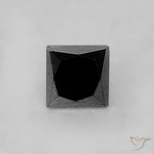 Diamante Negro natural de 0.07 ct, Cuadrado, Opaco