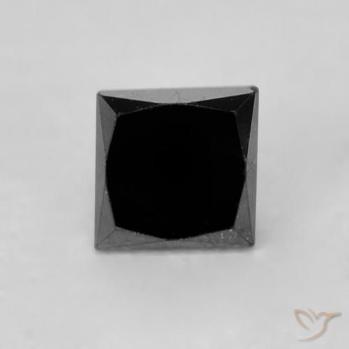 0.32ct Natural Negro Diamante, Cuadrado, Opaco