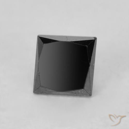 Diamante Negro natural de 0.32 ct, Cuadrado, Opaco
