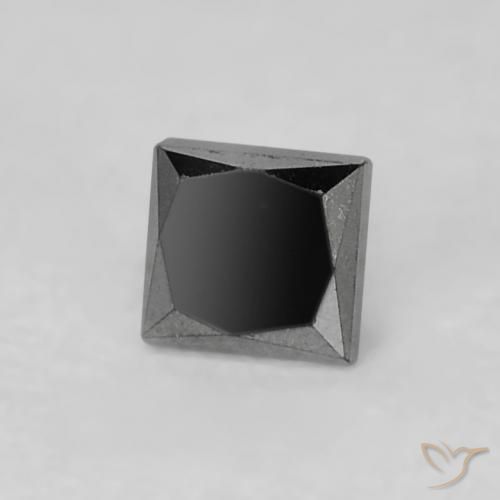 Diamante Negro natural de 0.16 ct, Cuadrado, Opaco