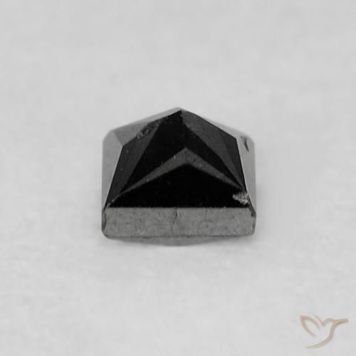 Diamante Negro natural de 0.16 ct, Cuadrado, Opaco