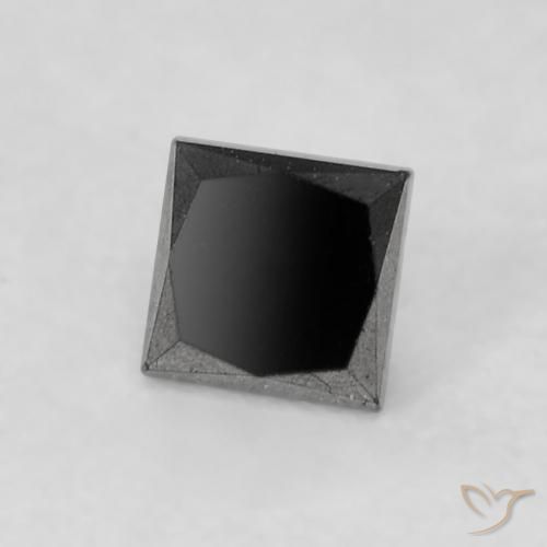 0.27ct Natural Negro Diamante, Cuadrado, Opaco