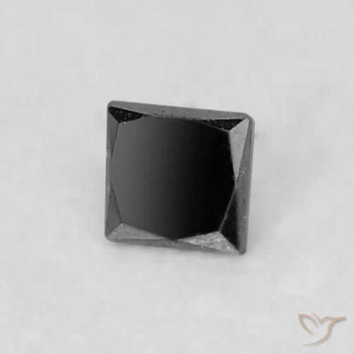 0.04ct Natural Negro Diamante, Cuadrado, Opaco