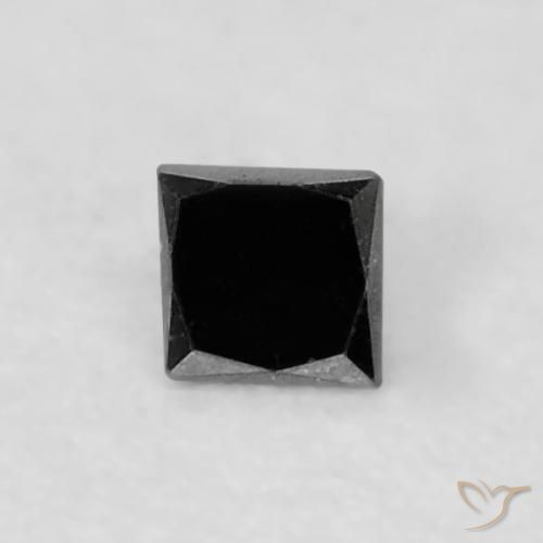 Diamante Negro natural de 0.04 ct, Cuadrado, Opaco