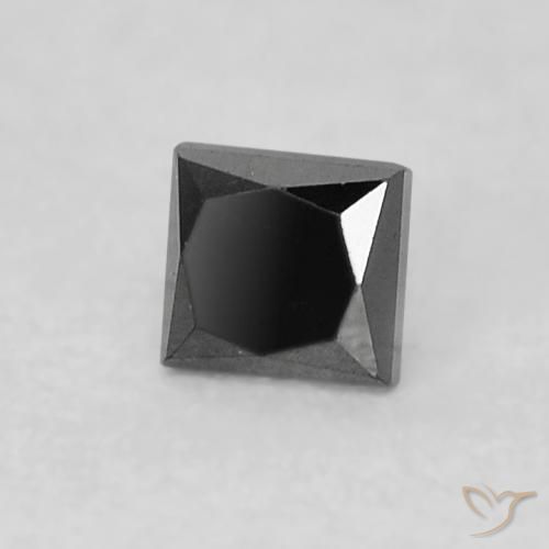 0.14ct Natural Negro Diamante, Cuadrado, Opaco