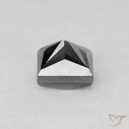 Diamante Negro natural de 0.14 ct, Cuadrado, Opaco