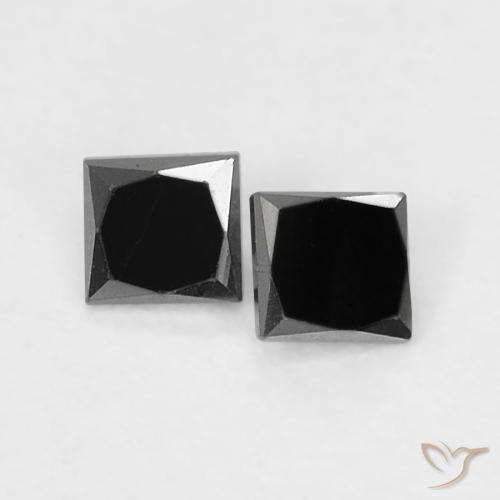 0.13ctw Natural Negro Diamante, Cuadrado, Opaco