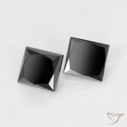 Gemas de Diamante Negro natural de 0.13 ct, Cuadrado, Opaco