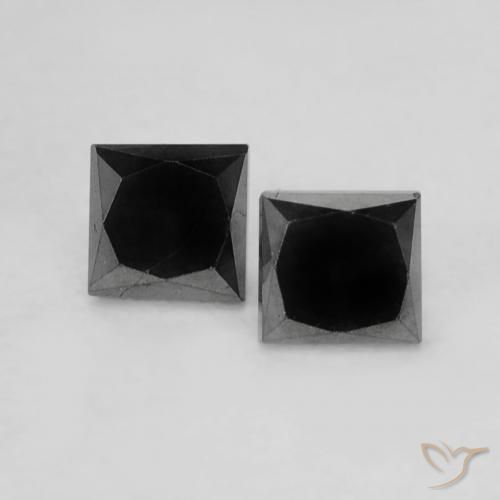 0.34ctw Natural Negro Diamante, Cuadrado, Opaco