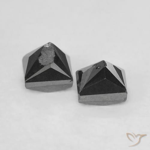 Gemas de Diamante Negro natural de 0.34 ct, Cuadrado, Opaco