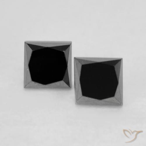 0.39ctw Natural Negro Diamante, Cuadrado, Opaco