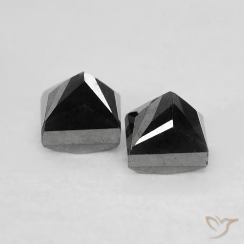 Gemas de Diamante Negro natural de 0.39 ct, Cuadrado, Opaco