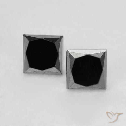 0.29ctw Natural Negro Diamante, Cuadrado, Opaco
