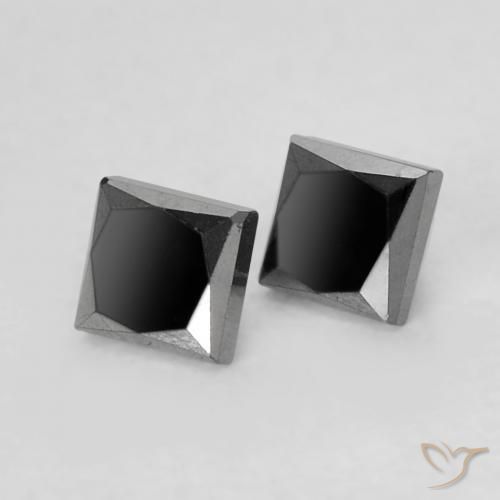 Gemas de Diamante Negro natural de 0.29 ct, Cuadrado, Opaco