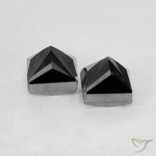 Gemas de Diamante Negro natural de 0.29 ct, Cuadrado, Opaco