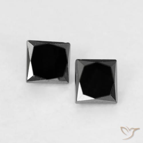 0.11ctw Natural Negro Diamante, Cuadrado, Opaco