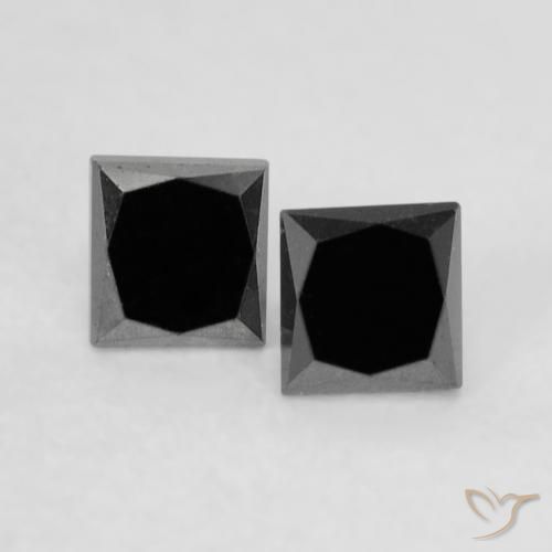 0.35ctw Natural Negro Diamante, Cuadrado, Opaco