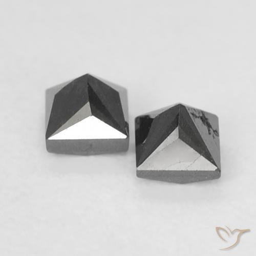 Gemas de Diamante Negro natural de 0.35 ct, Cuadrado, Opaco