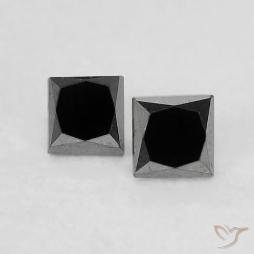 0.14ctw Natural Negro Diamante, Cuadrado, Opaco