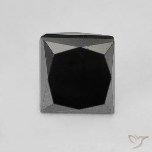 0.40ct Natural Negro Diamante, Cuadrado, Opaco