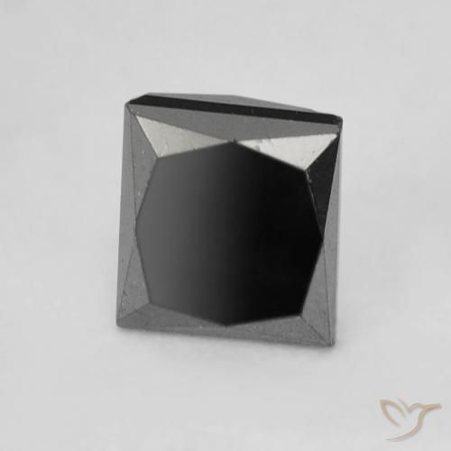 Diamante Negro natural de 0.40 ct, Cuadrado, Opaco