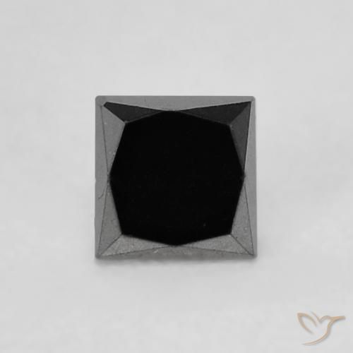 0.21ct Natural Negro Diamante, Cuadrado, Opaco