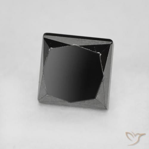 Diamante Negro natural de 0.36 ct, Cuadrado, Opaco