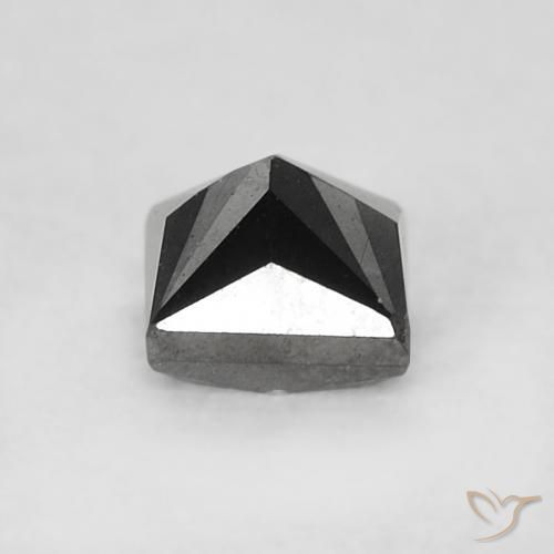 Diamante Negro natural de 0.36 ct, Cuadrado, Opaco