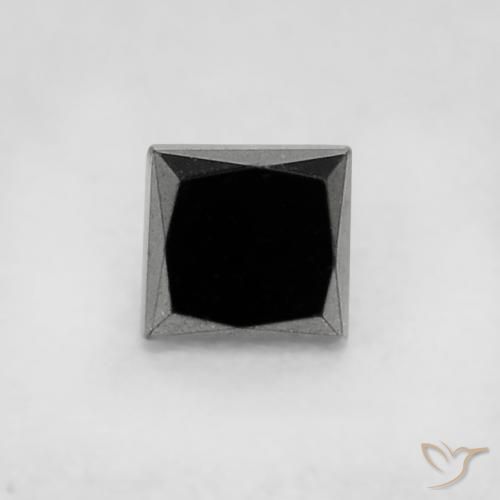 0.17ct Natural Negro Diamante, Cuadrado, Opaco