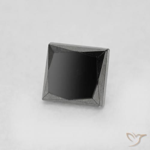 Diamante Negro natural de 0.17 ct, Cuadrado, Opaco