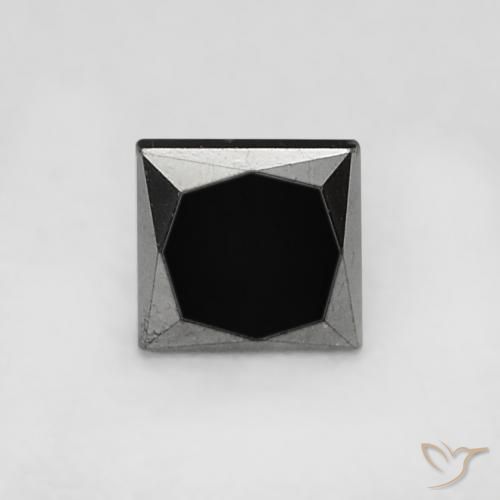 0.22ct Natural Negro Diamante, Cuadrado, Opaco
